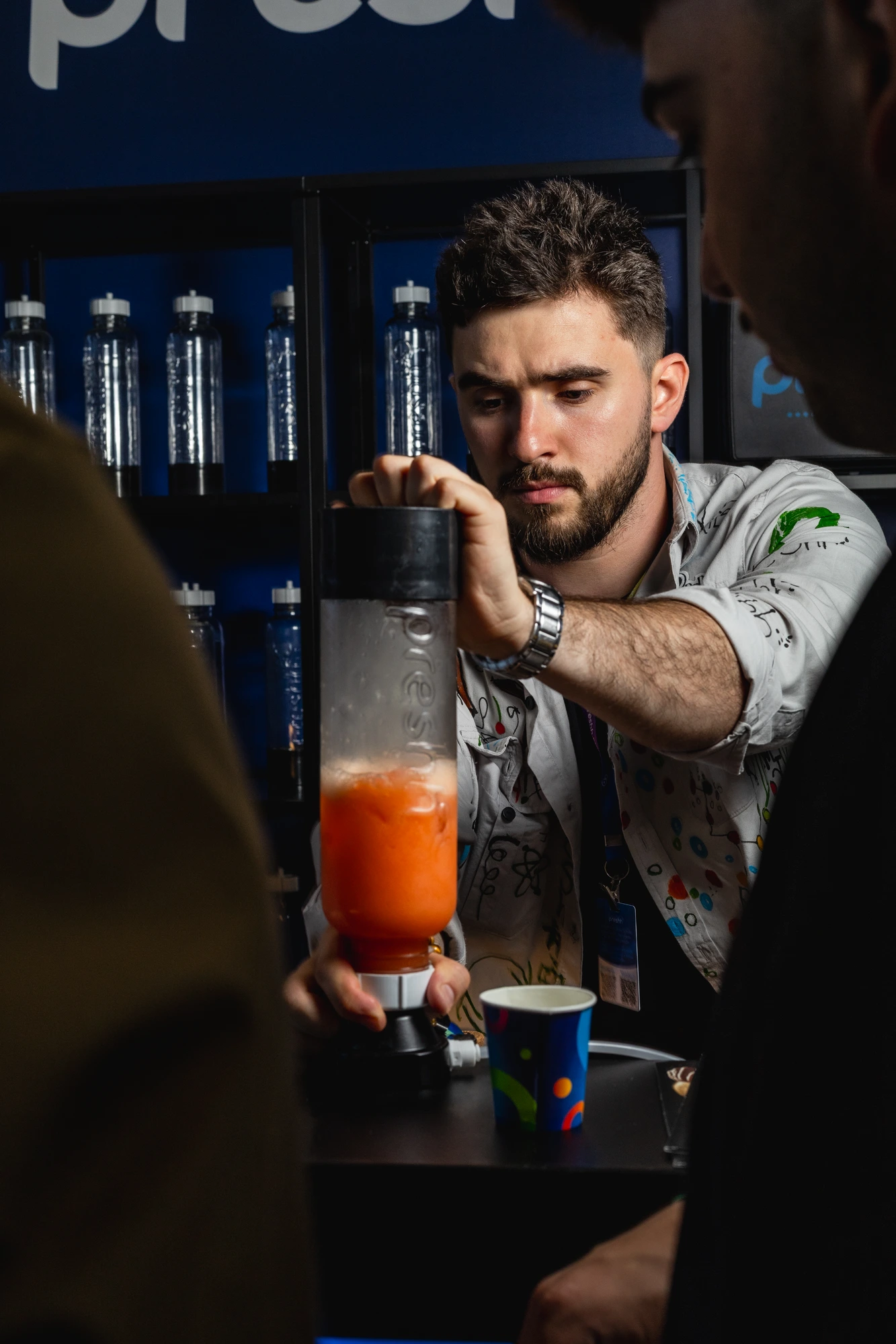 Preshh-carbonated drink with a dense, creamy foam head