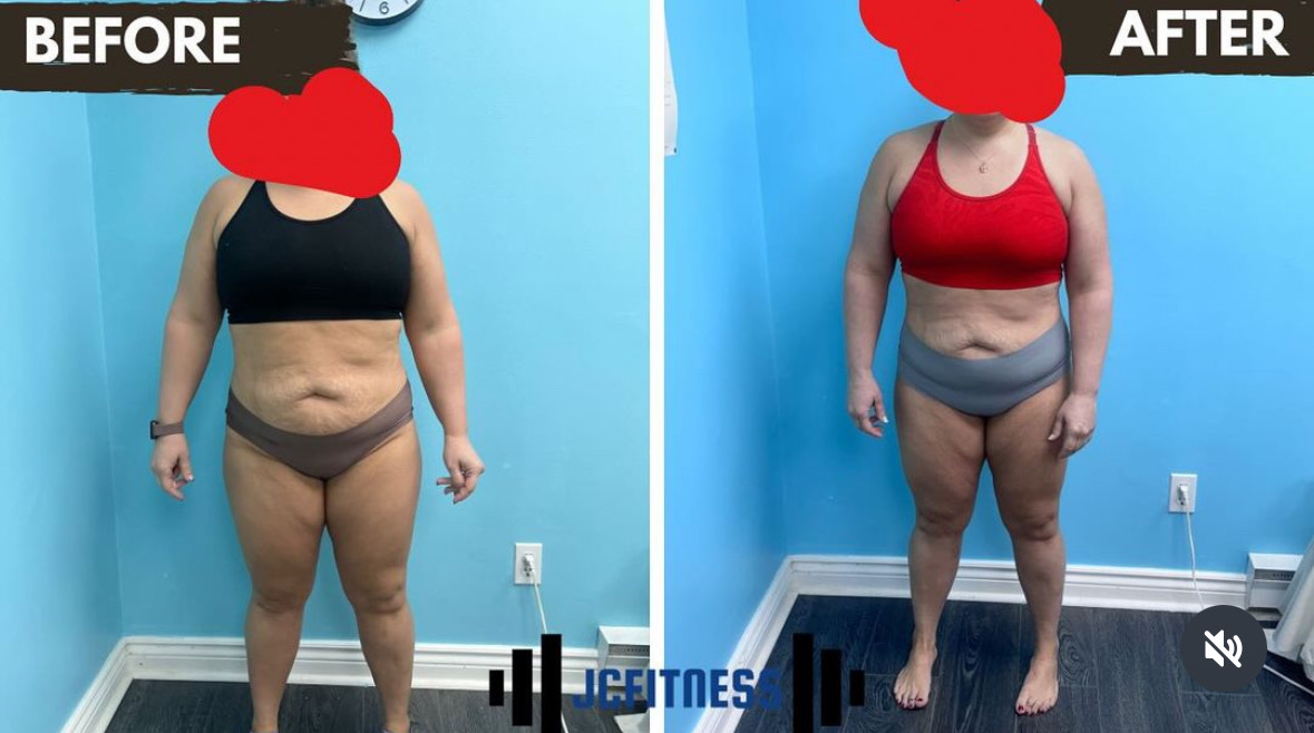 Client before and after transformation