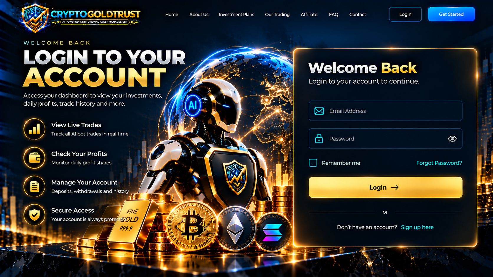 Login to your Moon Profits account