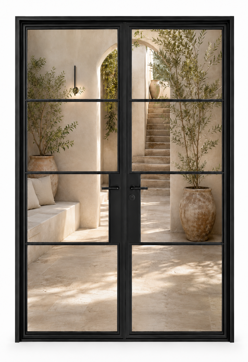 8-Lite Double Steel Door — closed