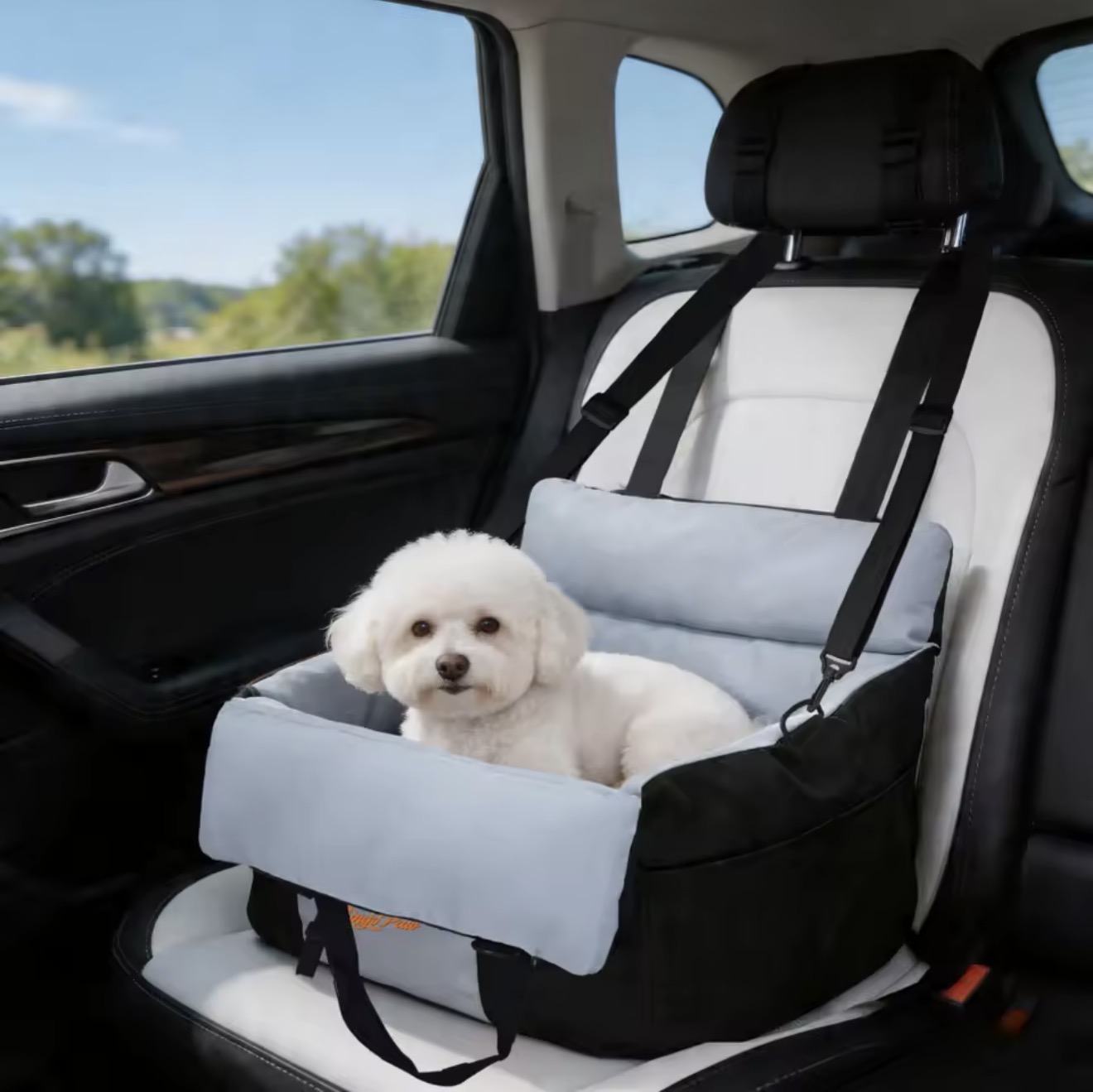 CATRO Dog Car Booster Seat — Black & White