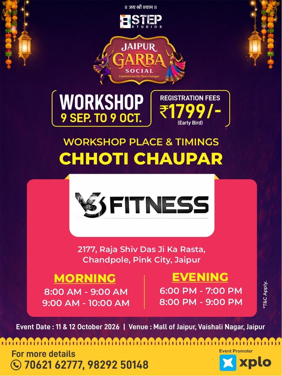 Workshop location poster — Pratap Nagar · The Art of Living Ashram