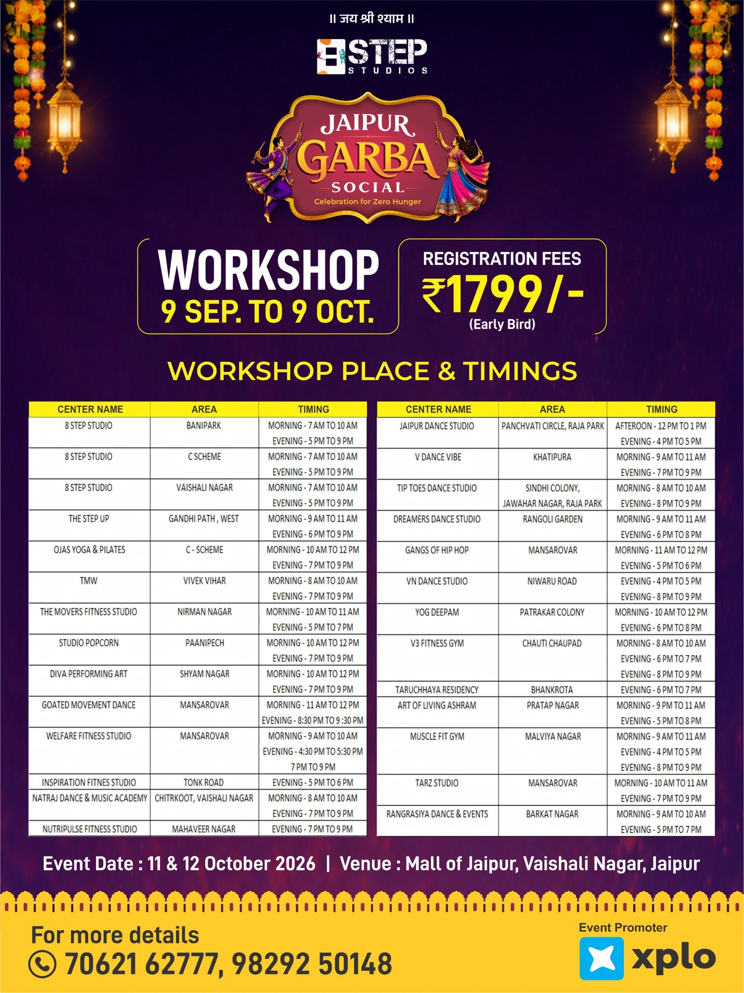 Jaipur Garba Social — full workshop place & timings