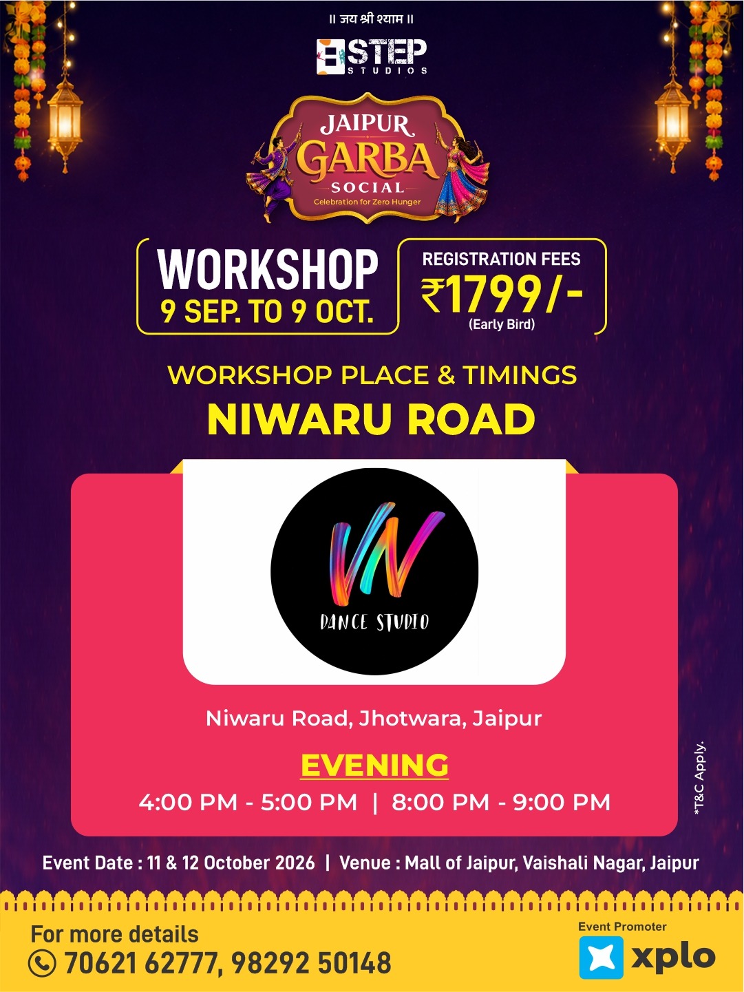 Workshop location poster — Niwaru Road · VN Dance Studio