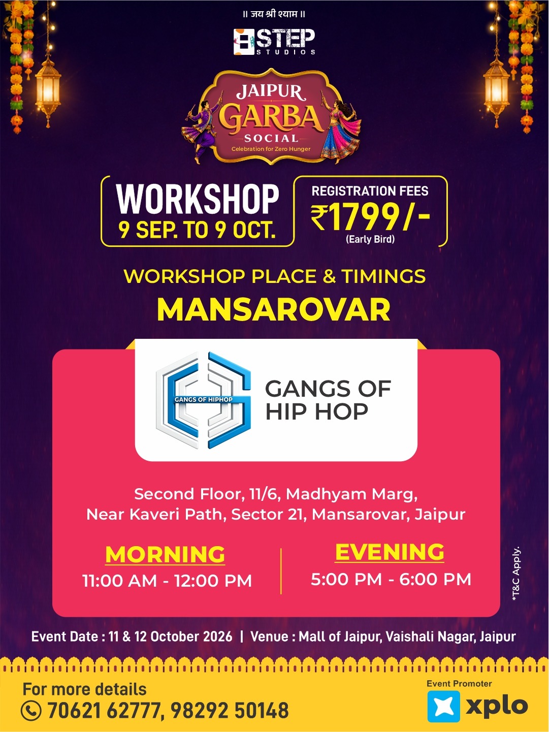 Workshop location poster — Mansarovar · Gangs of Hip Hop