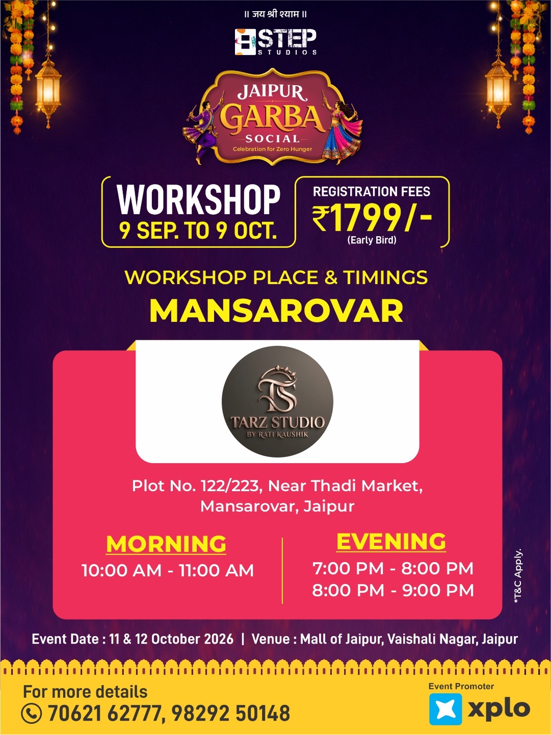 Workshop location poster — Mansarovar · Tarz Studio