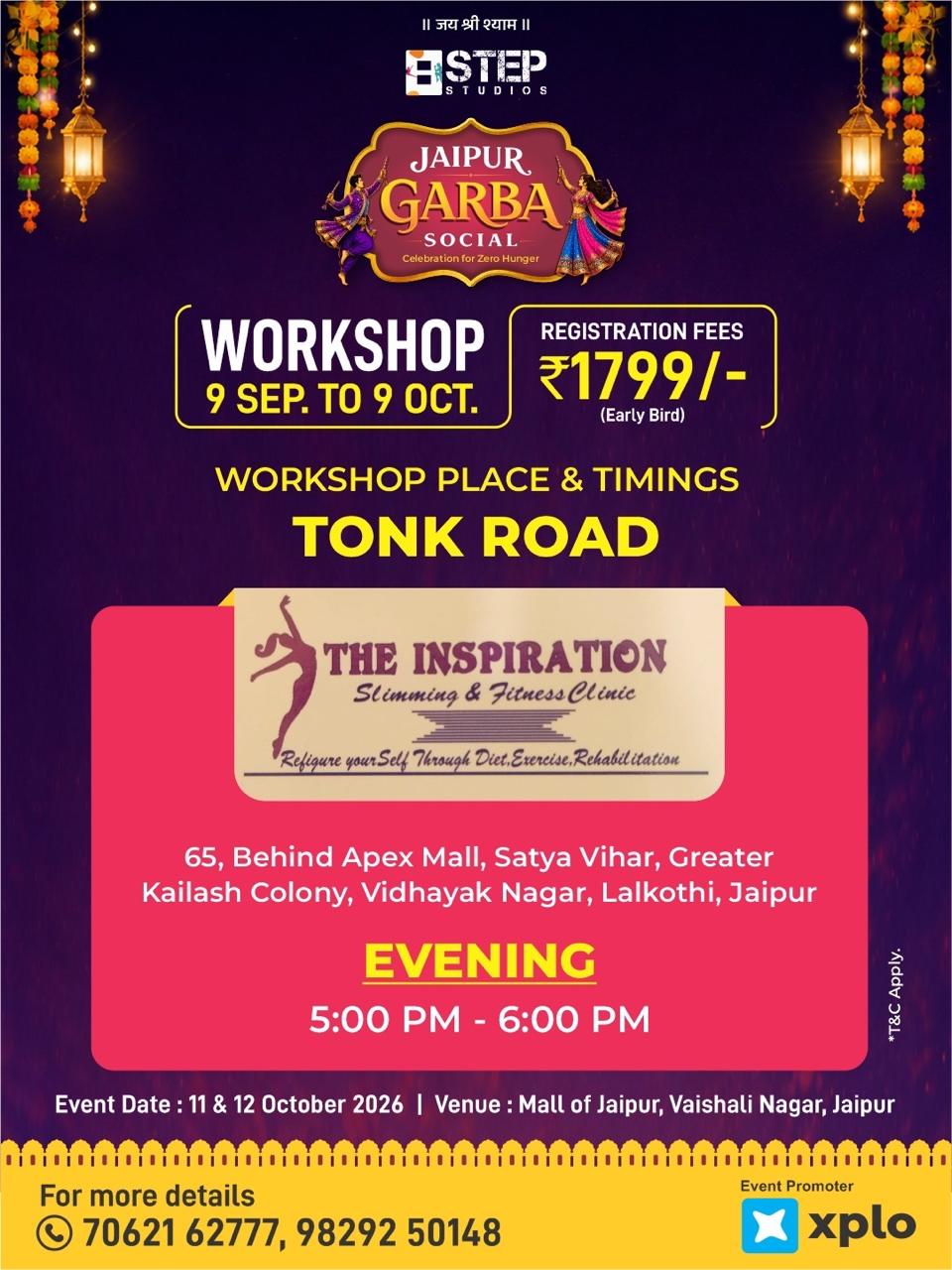 Workshop location poster — Nirman Nagar · The Movers Dance & Fitness