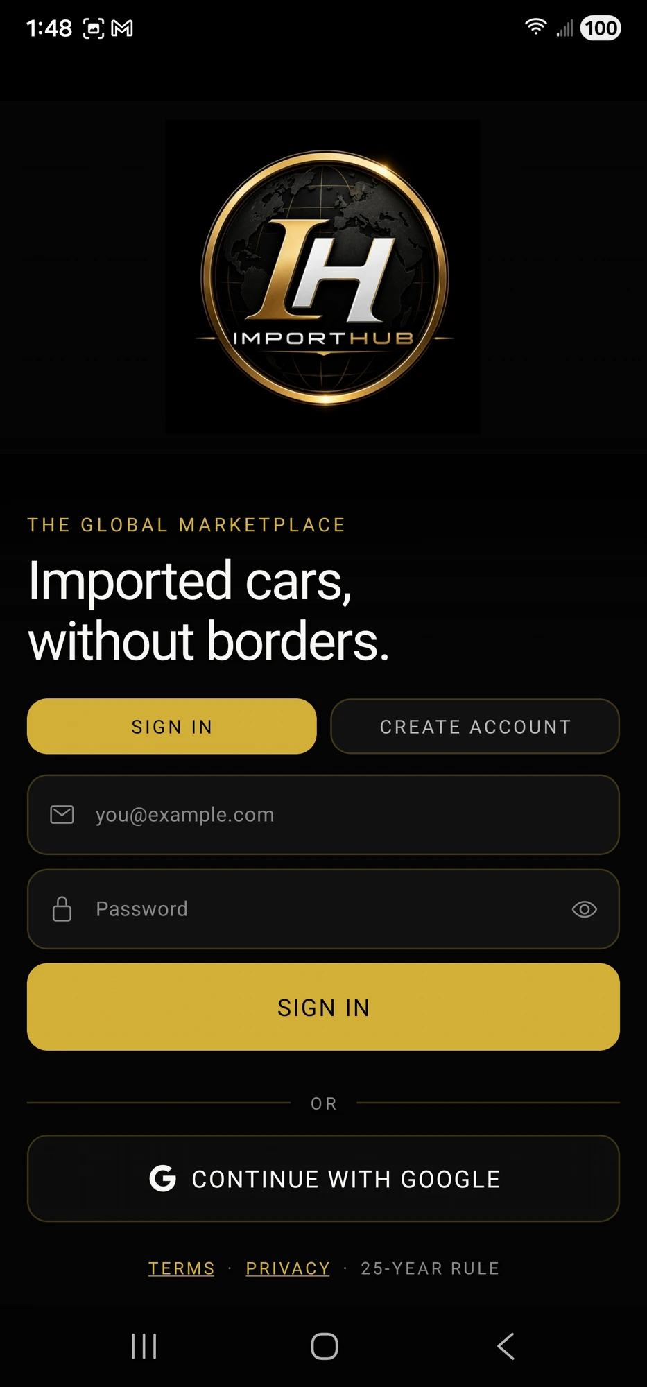 ImportHub app screen 2