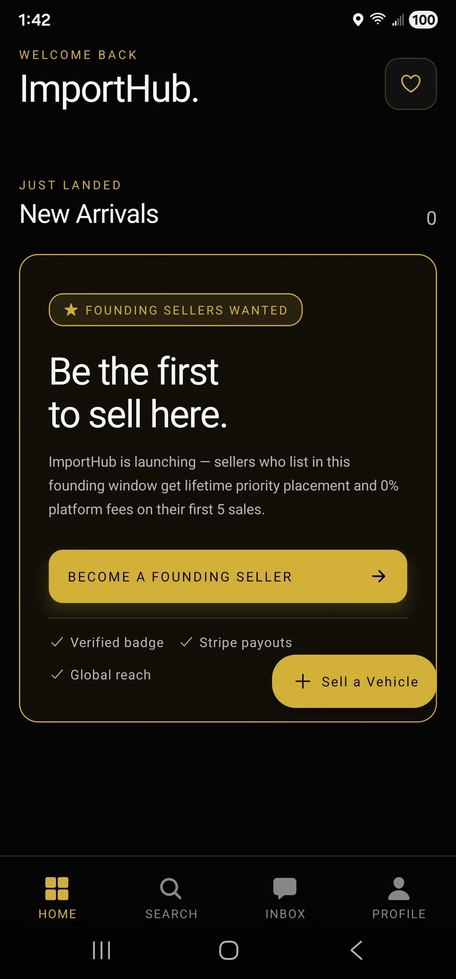ImportHub app screen 1