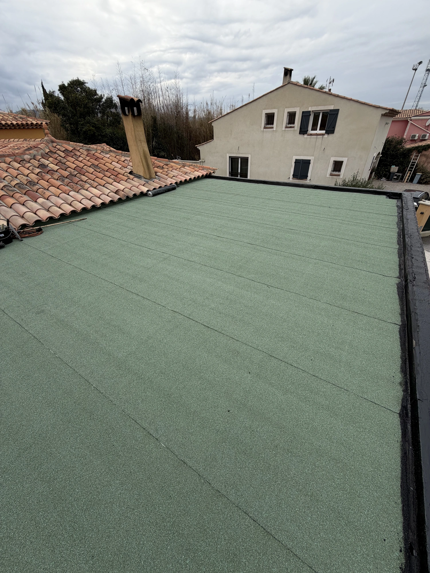 Toiture terrasse membrane verte