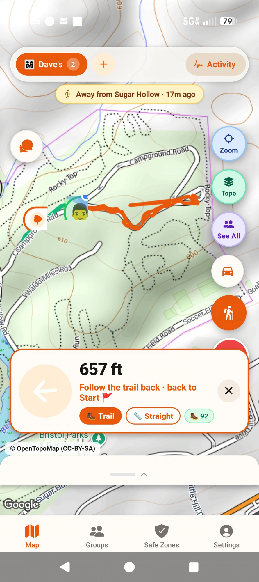 YouAt Trail — Hike Safety Built In departure state