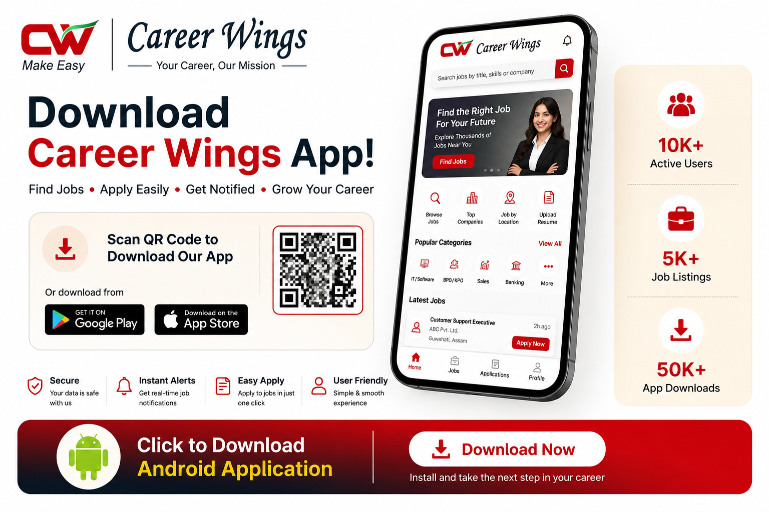 Download Career Wings App — Find Jobs, Apply Easily, Get Notified