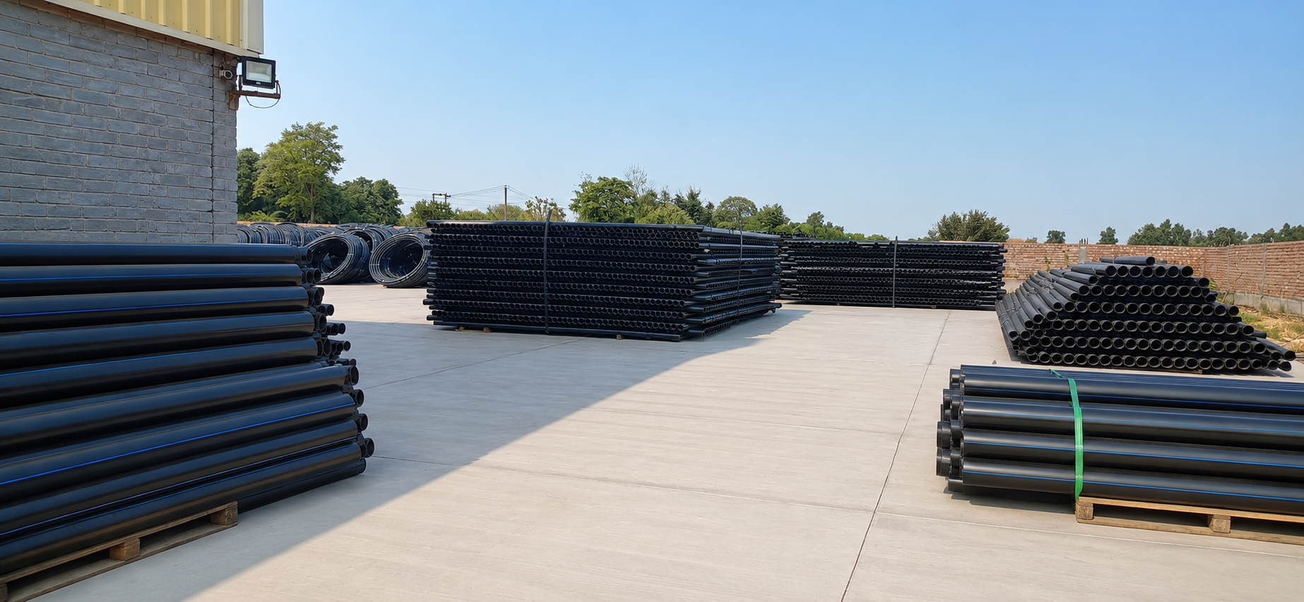 Almax HDPE pipes ready for dispatch