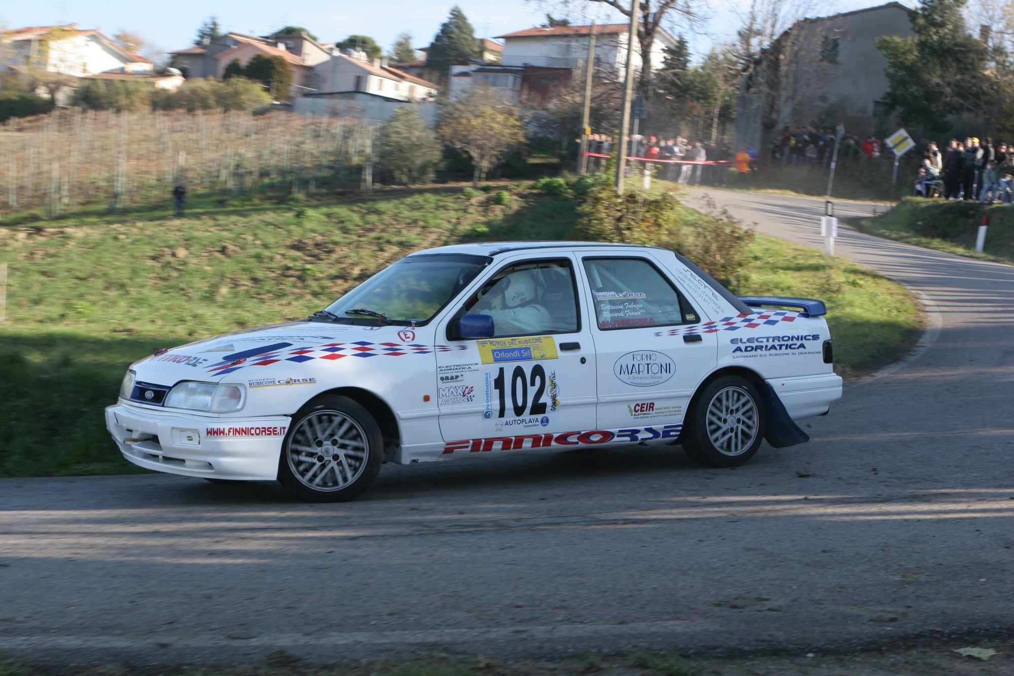 La Ford Sierra RS Cosworth di Finnico Corse in gara alla Ronde del Rubicone