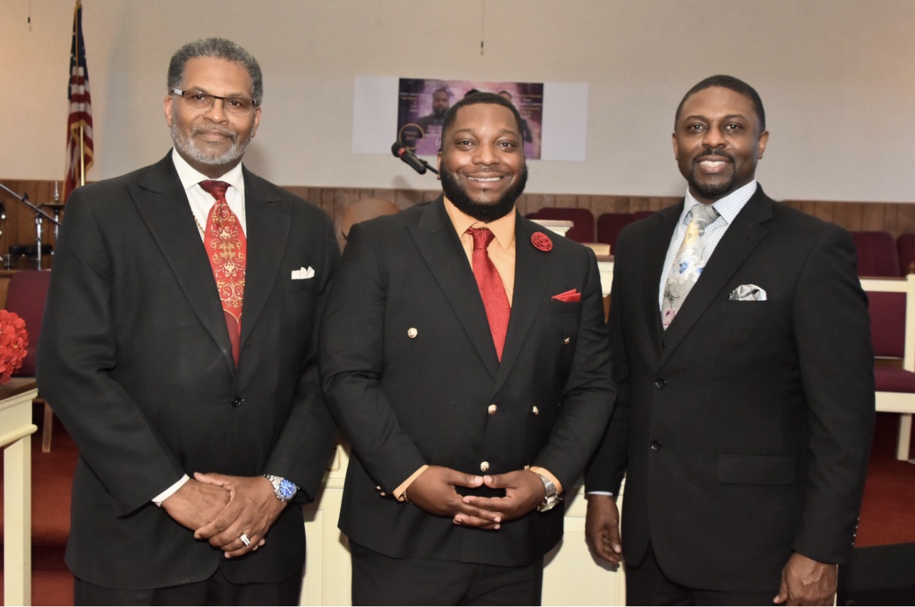 Pastor Darren M. Little with fellow ministers at New Philadelphia Missionary Baptist Church
