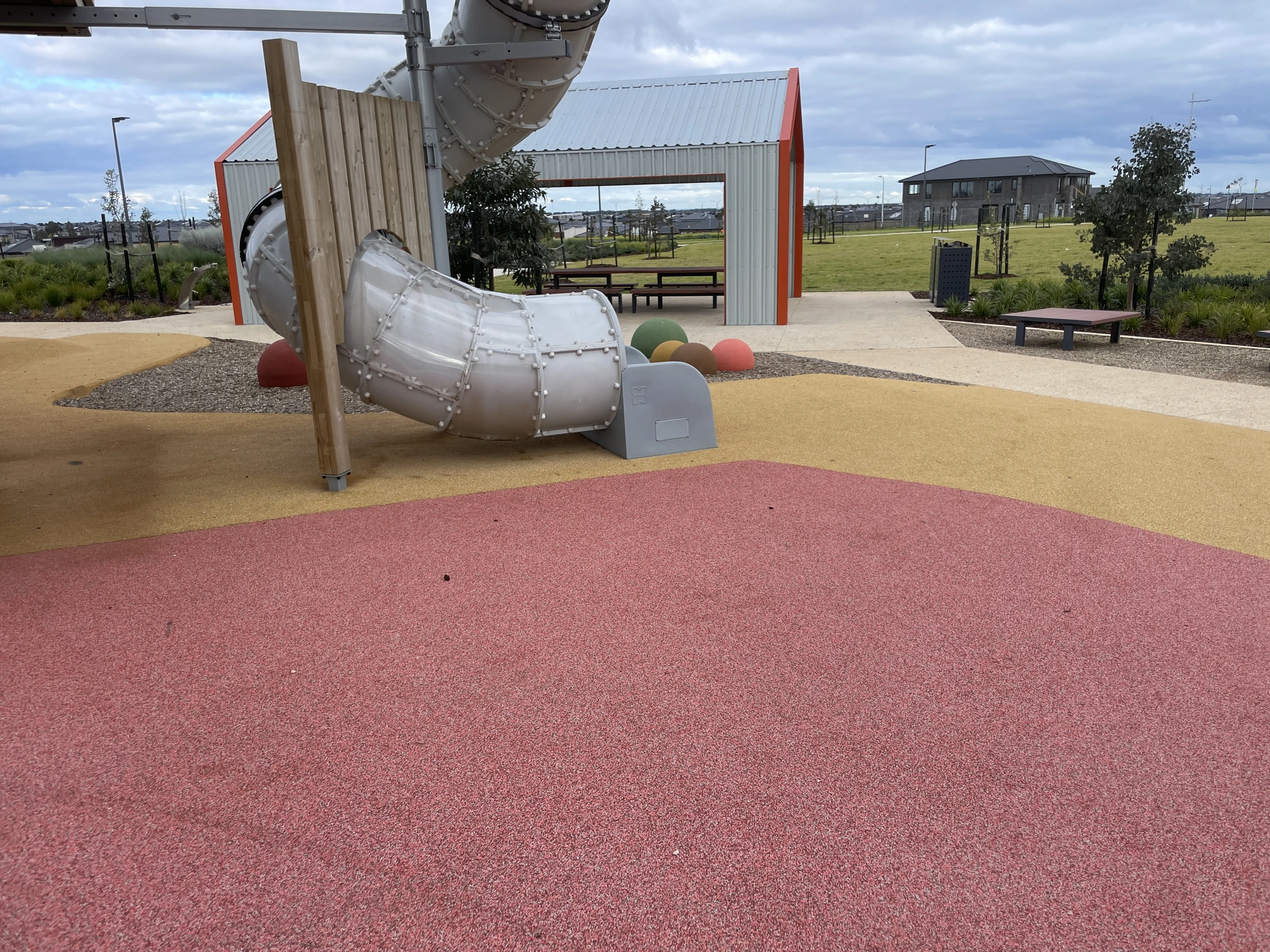 Detailed finish around playground softfall and pathways