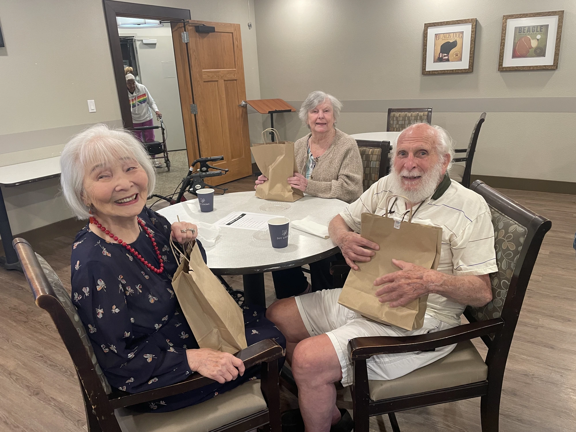 Ivy Living seniors with workshop gifts