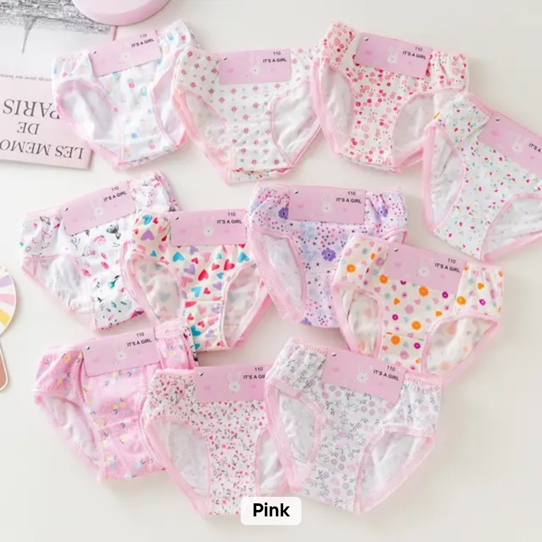 Pretty Petals Underwear 10-Pack — Pink
