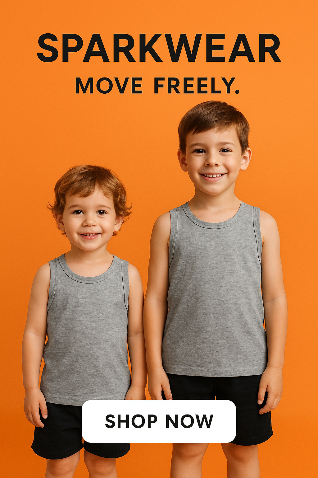 Sparkwear Move Freely — tank tops for ages 3 to 8 years