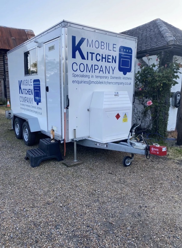 Mobile kitchen trailer on site and ready to use